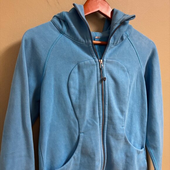 Lululemon Womens Scuba Hoodie Sz 6 Full Zip Jacket Blue Active Yoga Stretch - Picture 2 of 16